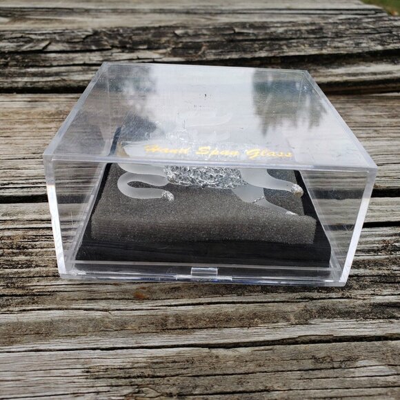 Vtg Unique Treasure Hand Spun Glass Reindeer‎ Deer Glitter Christmas Ornament - Picture 3 of 10